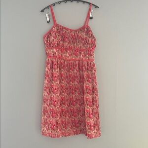 Wet Seal Red and Pink Patterned Mini Dress Size Medium